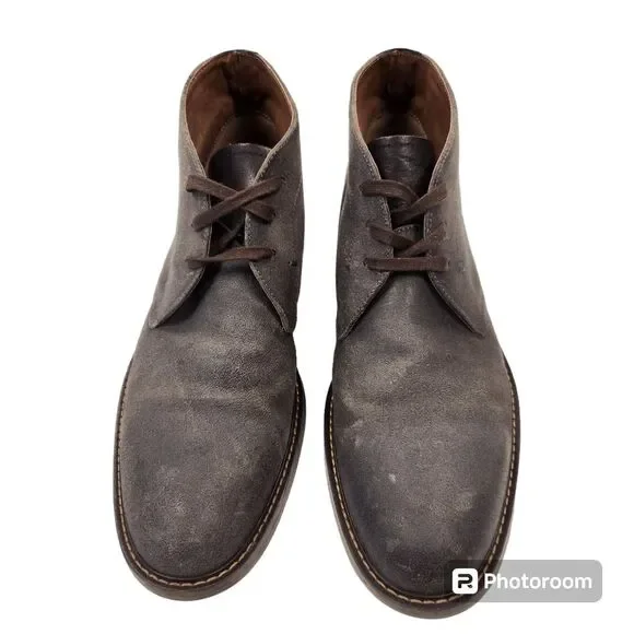 1901 Mens Suede Leather Gray Chukka Boots 12M